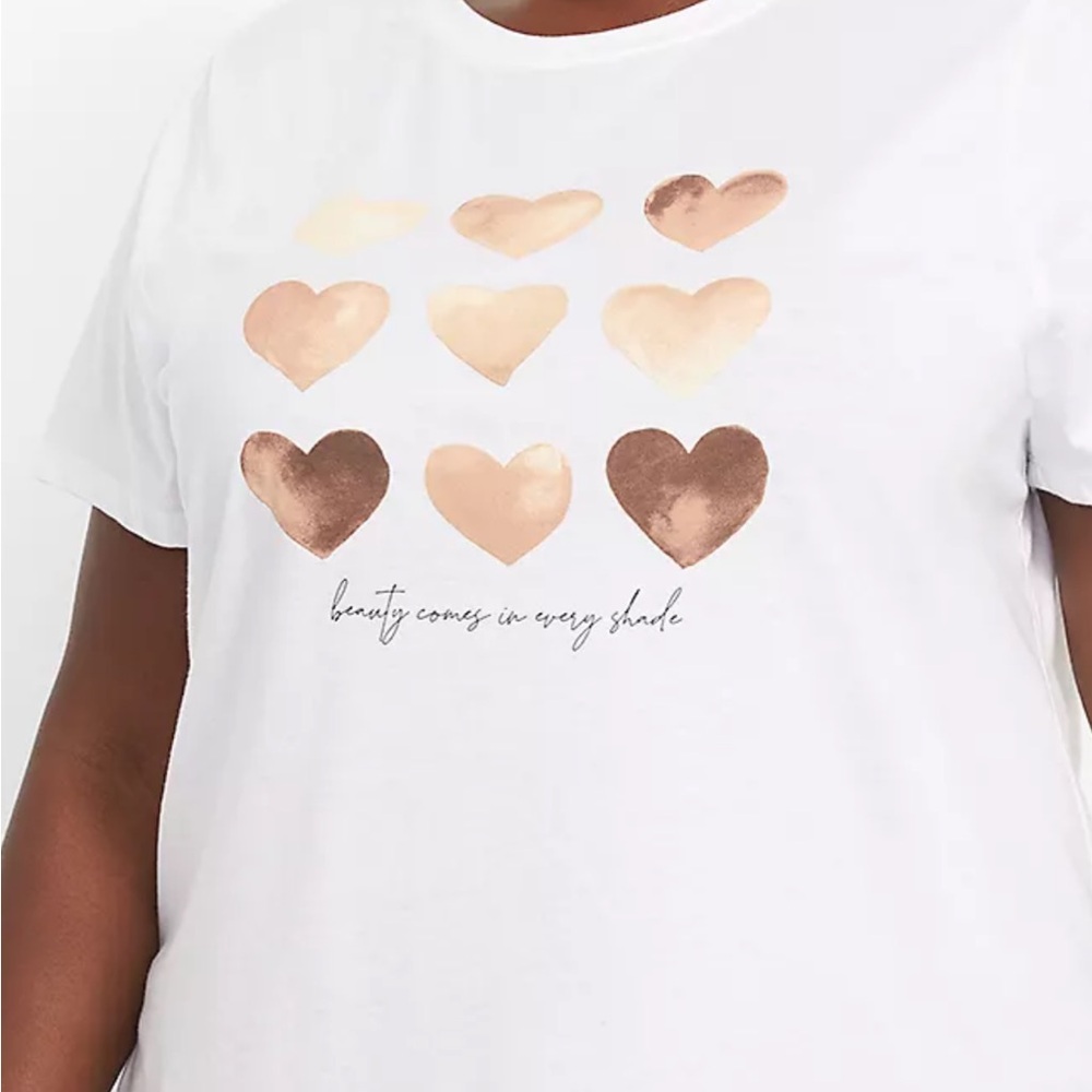 White T-Shirt with Heart Design